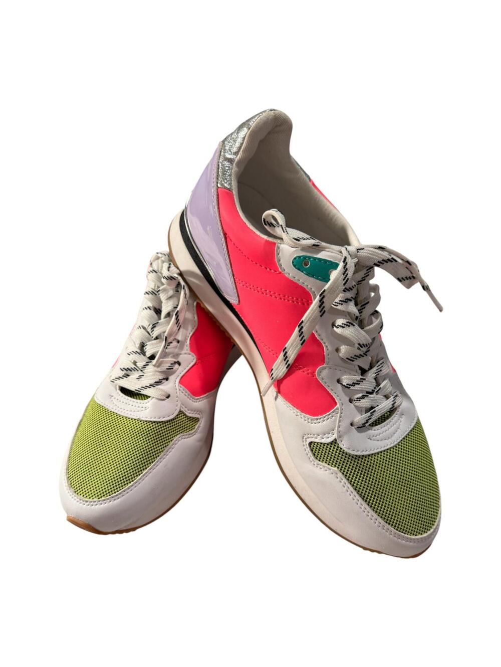 Nine West Benly Neon Pink, Lime & Lavender Athletic Sneakers